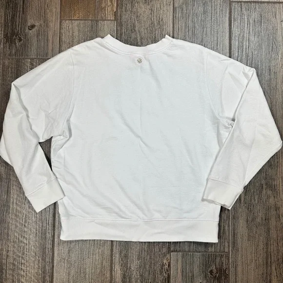 Lilly Pulitzer On Vacay Sweatshirt White Crew Neck Beaded Embellished Pullover - Picture 8 of 9